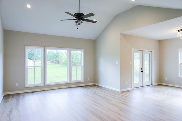 505 Depot St, Chapel Hill, TN 37034 - unfurnished room with vaulted ceiling, wood finished floors, a ceiling fan, and recessed lighting