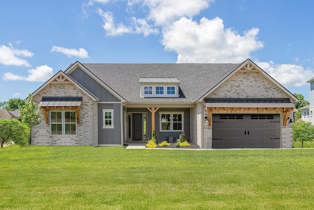 1935 Harmony Rd, Spring Hill, TN 37174 - view of front of house with board and batten siding, a front yard, roof with shingles, and a garage