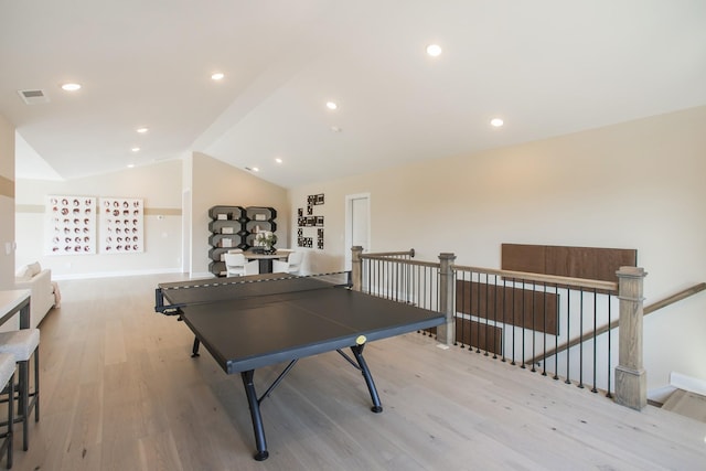 1935 Harmony Rd, Spring Hill, TN 37174 - playroom with light wood finished floors, lofted ceiling, and recessed lighting