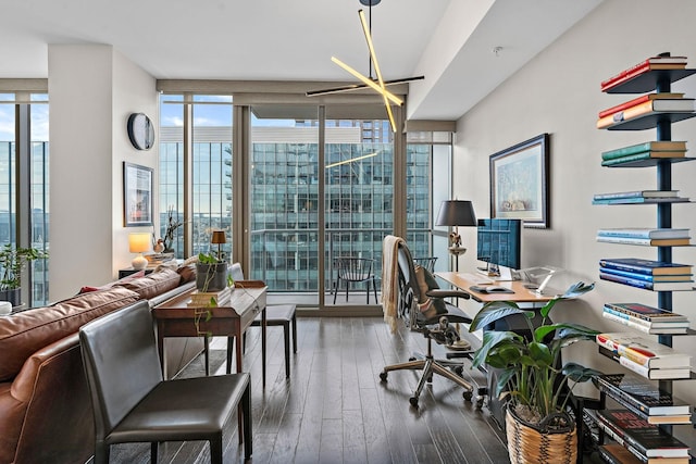 1212 Laurel St Unit 1510, Nashville, TN 37203 - office space with wood-type flooring and floor to ceiling windows