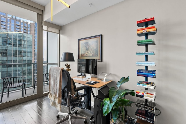 1212 Laurel St Unit 1510, Nashville, TN 37203 - home office featuring wood finished floors and a wall of windows