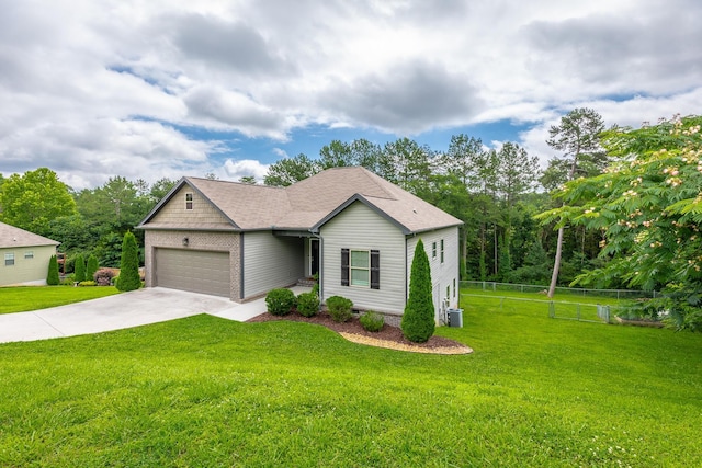 8624 Reba Ln, Hixson, TN 37343 - ranch-style house with driveway, a garage, and roof with shingles