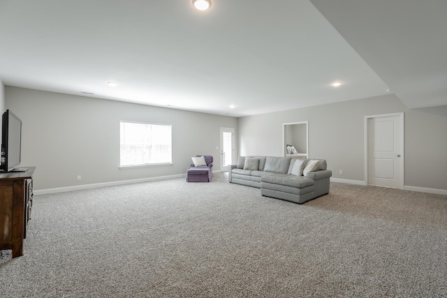 8624 Reba Ln, Hixson, TN 37343 - living room featuring carpet flooring and recessed lighting