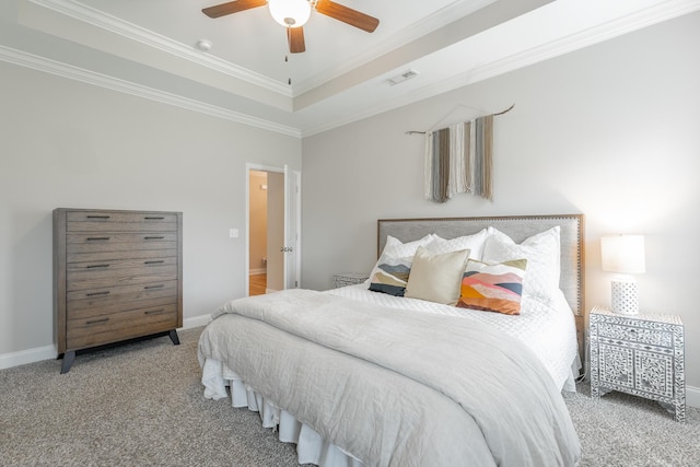 8624 Reba Ln, Hixson, TN 37343 - carpeted bedroom with crown molding and ceiling fan