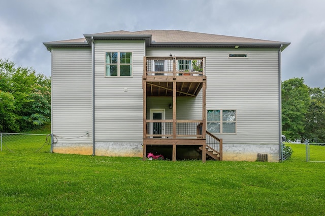 8624 Reba Ln, Hixson, TN 37343 - back of house with a wooden deck and a balcony
