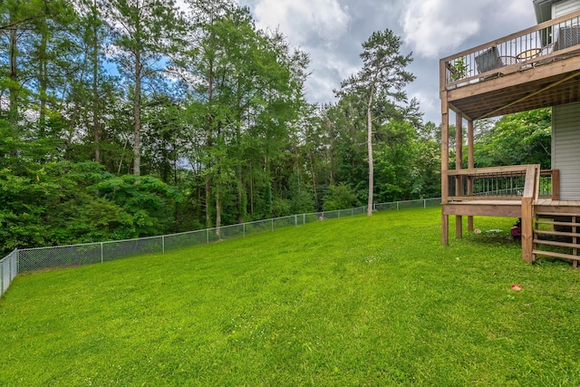 8624 Reba Ln, Hixson, TN 37343 - fenced backyard with a wooden deck