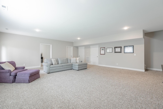 8624 Reba Ln, Hixson, TN 37343 - carpeted living room featuring baseboards and recessed lighting