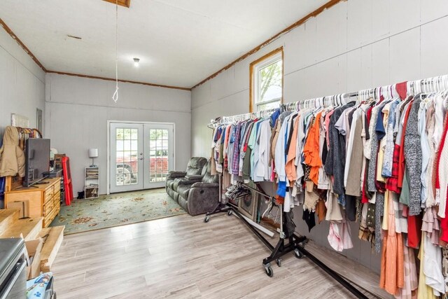 330 Union Camp Rd, Lafayette, TN 37083 - spacious closet featuring french doors and wood finished floors