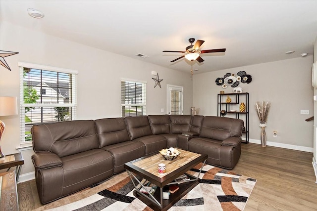 433 Longstone Rd, Gallatin, TN 37066 - living area with ceiling fan and wood finished floors