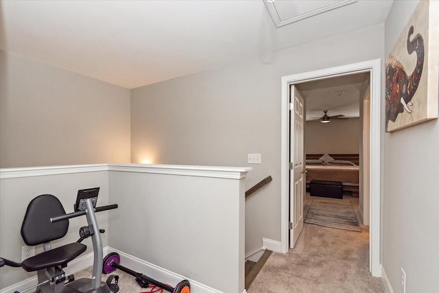 433 Longstone Rd, Gallatin, TN 37066 - workout area featuring light carpet and ceiling fan