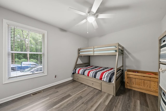 516 Cedarcrest Dr, Chapmansboro, TN 37035 - bedroom with wood finished floors and ceiling fan