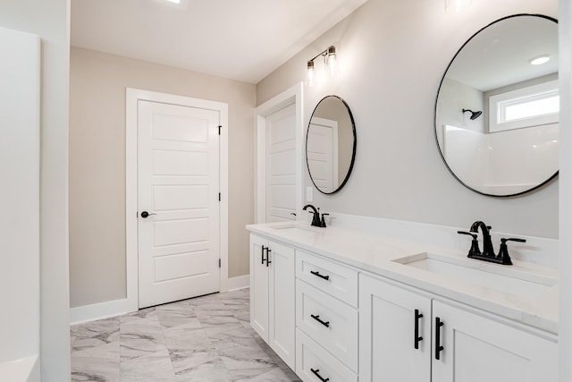 916 Butler Bridge Rd, Portland, TN 37148 - full bathroom with marble look tiles and double vanity