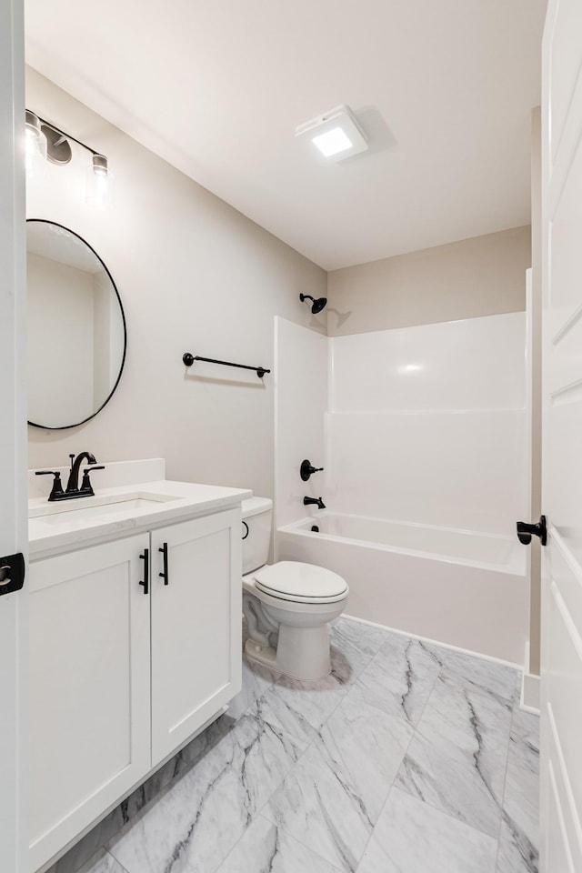 916 Butler Bridge Rd, Portland, TN 37148 - full bathroom featuring vanity, tub / shower combination, and marble finish floors