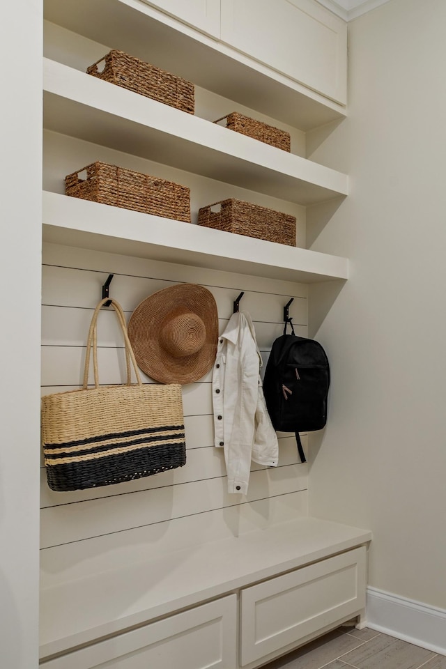 3005 Littlebury Park Dr, Thompsons Station, TN 37179 - mudroom featuring baseboards and light wood-type flooring