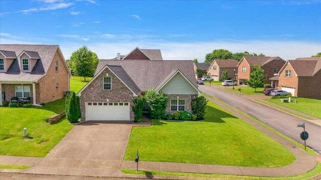 3028 Honeysuckle Dr, Spring Hill, TN 37174 - traditional home with a garage, concrete driveway, a residential view, and a front yard