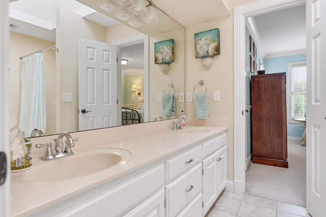 2208 Chadwick Ct, Mount Juliet, TN 37122 - bathroom with ensuite bathroom, double vanity, and tile patterned flooring