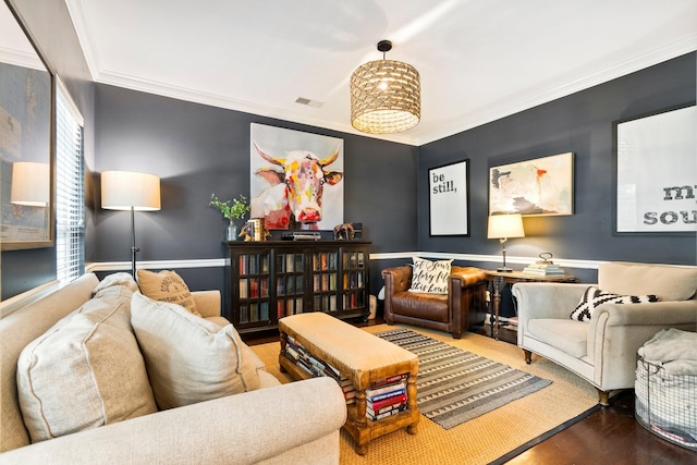 368 Pennystone Cir, Franklin, TN 37067 - living area featuring crown molding and wood finished floors
