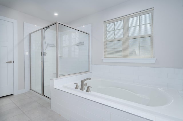 1401 Kennebec Dr, Smyrna, TN 37167 - full bath featuring a bath, a shower stall, and tile patterned flooring