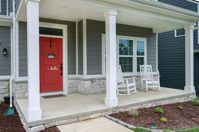 1401 Kennebec Dr, Smyrna, TN 37167 - property entrance with covered porch and stone siding