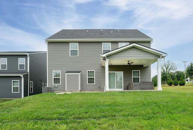 1401 Kennebec Dr, Smyrna, TN 37167 - rear view of property featuring ceiling fan and a lawn