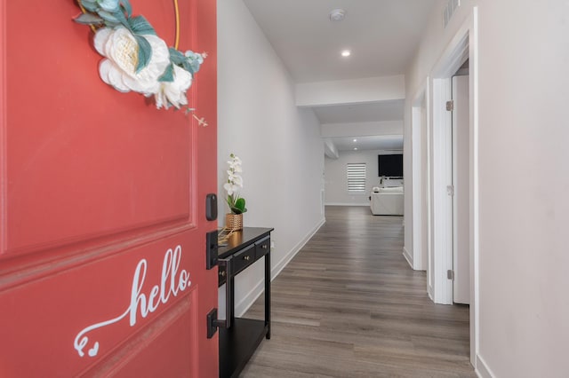 1401 Kennebec Dr, Smyrna, TN 37167 - hallway featuring wood finished floors and recessed lighting