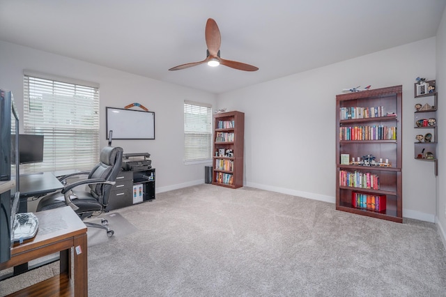 1401 Kennebec Dr, Smyrna, TN 37167 - office area with ceiling fan and carpet floors