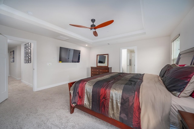 1401 Kennebec Dr, Smyrna, TN 37167 - bedroom featuring a raised ceiling, carpet floors, and ceiling fan