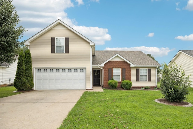 1652 Saint Andrews Dr, Murfreesboro, TN 37128 - traditional-style house with concrete driveway, an attached garage, a front yard, and a shingled roof
