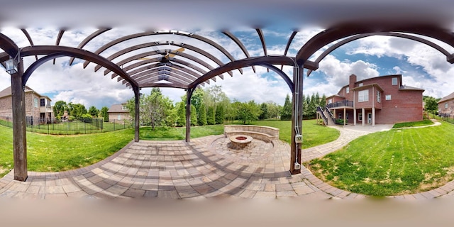 166 Azalea Ln, Franklin, TN 37064 - view of patio with a fire pit, a wooden deck, and stairs