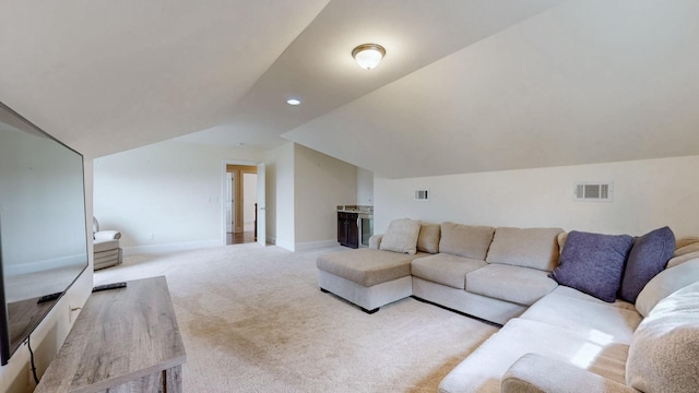166 Azalea Ln, Franklin, TN 37064 - living area featuring carpet and vaulted ceiling