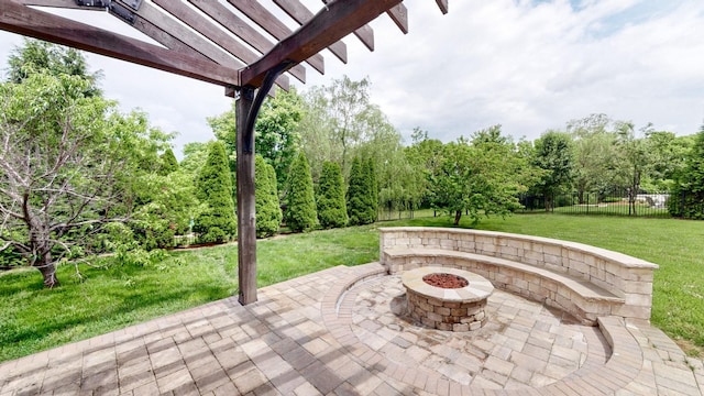 166 Azalea Ln, Franklin, TN 37064 - view of patio / terrace with a fire pit