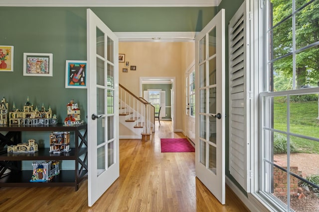 410 Ridge View Ct, Franklin, TN 37067 - foyer with french doors and wood finished floors