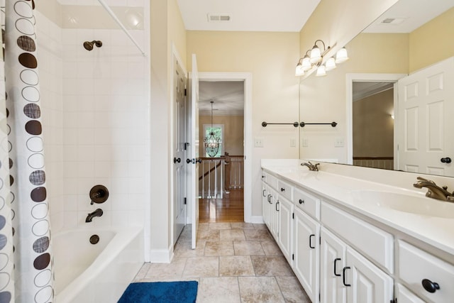 410 Ridge View Ct, Franklin, TN 37067 - bathroom with double vanity and shower / tub combo