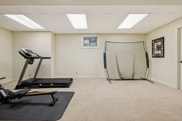 410 Ridge View Ct, Franklin, TN 37067 - workout room featuring carpet and a drop ceiling