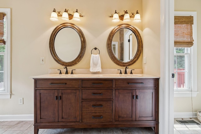 410 Ridge View Ct, Franklin, TN 37067 - full bathroom with double vanity and tile patterned floors