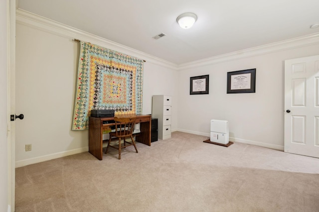410 Ridge View Ct, Franklin, TN 37067 - office with crown molding and carpet flooring