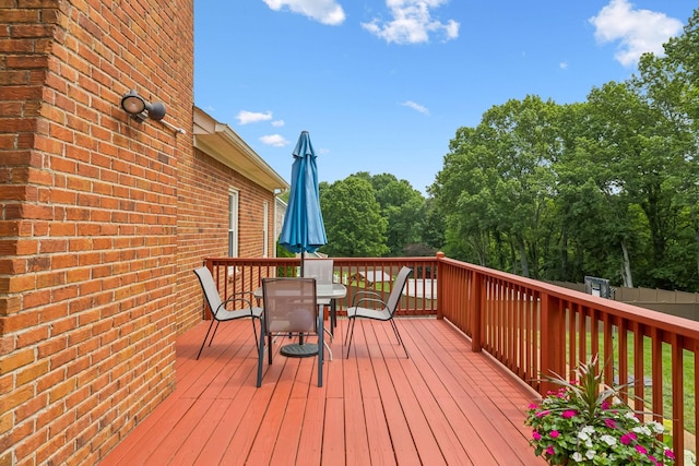 410 Ridge View Ct, Franklin, TN 37067 - wooden deck featuring outdoor dining space
