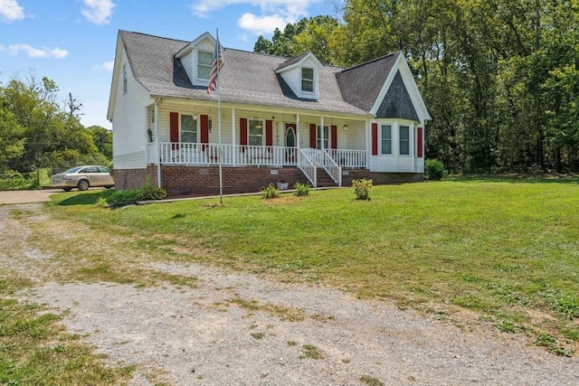 3448 Mahlon Moore Rd, Spring Hill, TN 37174 - cape cod-style house featuring covered porch, a front yard, and crawl space