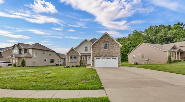 541 Macy Lynn Dr, Clarksville, TN 37042 - view of front of house featuring brick siding, concrete driveway, a garage, and a front yard