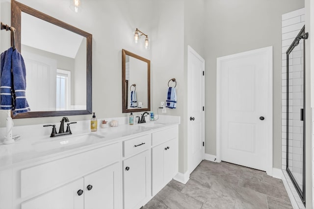 541 Macy Lynn Dr, Clarksville, TN 37042 - bathroom with double vanity and a shower stall