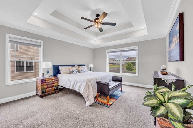 541 Macy Lynn Dr, Clarksville, TN 37042 - bedroom with a tray ceiling, carpet floors, recessed lighting, and a ceiling fan