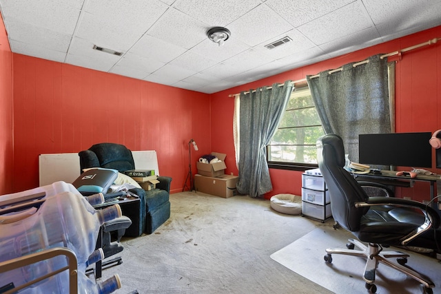 1325 City View St SE, Cleveland, TN 37311 - home office featuring carpet floors and a paneled ceiling