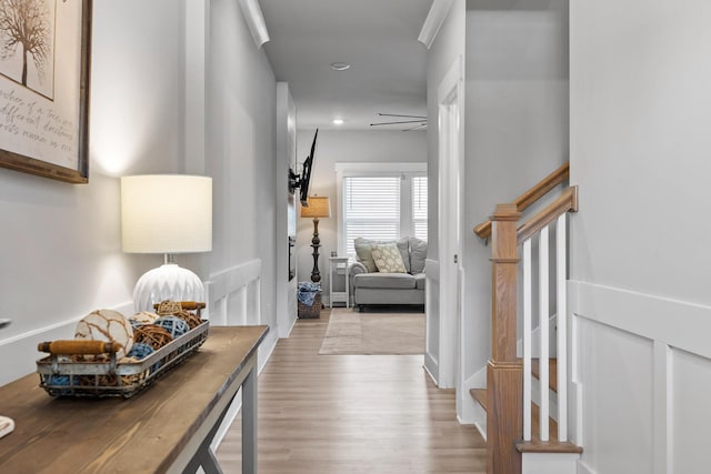 2129 Firelight Way, Ooltewah, TN 37363 - hall with wood finished floors and recessed lighting