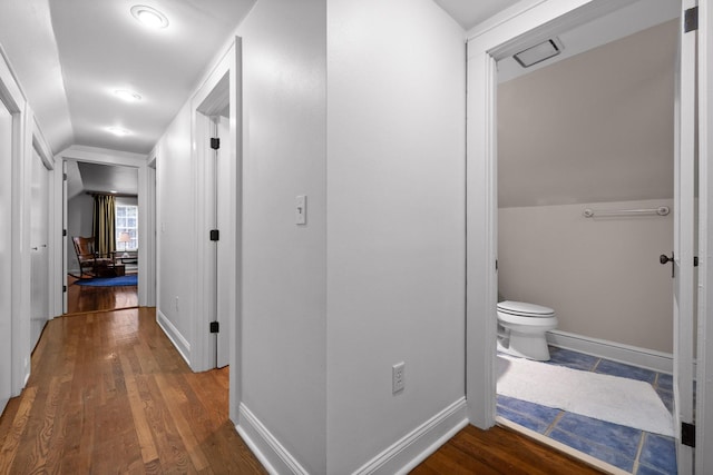 402 Fairview Dr, Dalton, GA 30720 - hall with lofted ceiling and wood finished floors