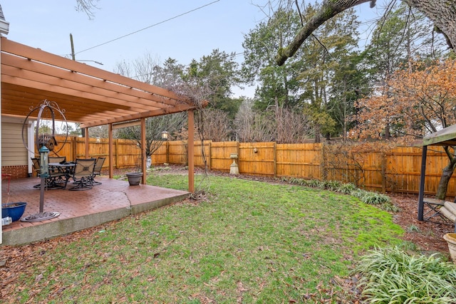 402 Fairview Dr, Dalton, GA 30720 - fenced backyard featuring a pergola and a patio area
