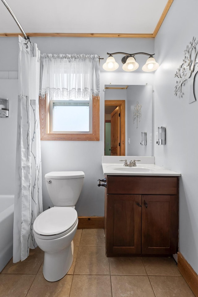 1080 Harp Switch Rd, Chickamauga, GA 30707 - bathroom featuring vanity, tile patterned flooring, and shower / bath combo with shower curtain