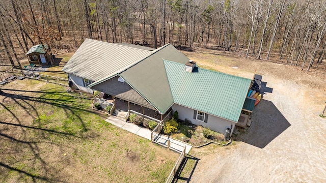 1080 Harp Switch Rd, Chickamauga, GA 30707 - view from above of property with a heavily wooded area