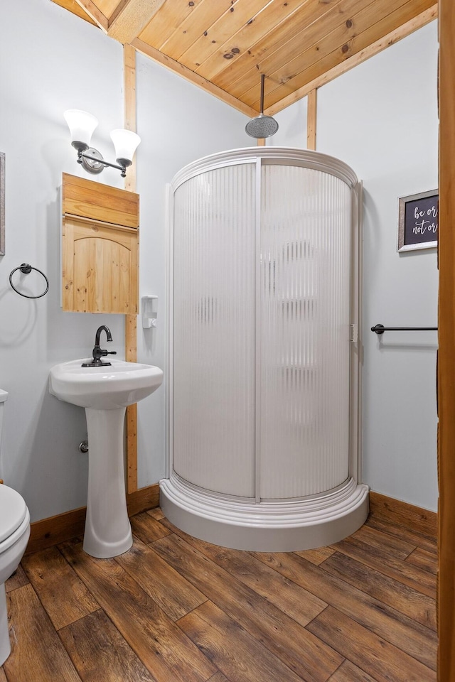 1080 Harp Switch Rd, Chickamauga, GA 30707 - full bath with a shower stall and wood finished floors