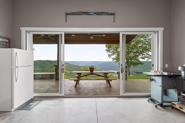 6835 Jasper Highlands Blvd, Jasper, TN 37347 - doorway to outside with concrete floors and a mountain view