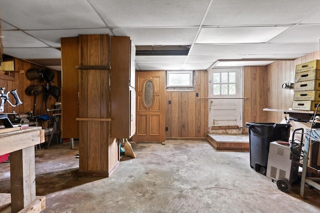 20 Ridge Rd, Chattanooga, TN 37411 - basement featuring wood walls and a paneled ceiling